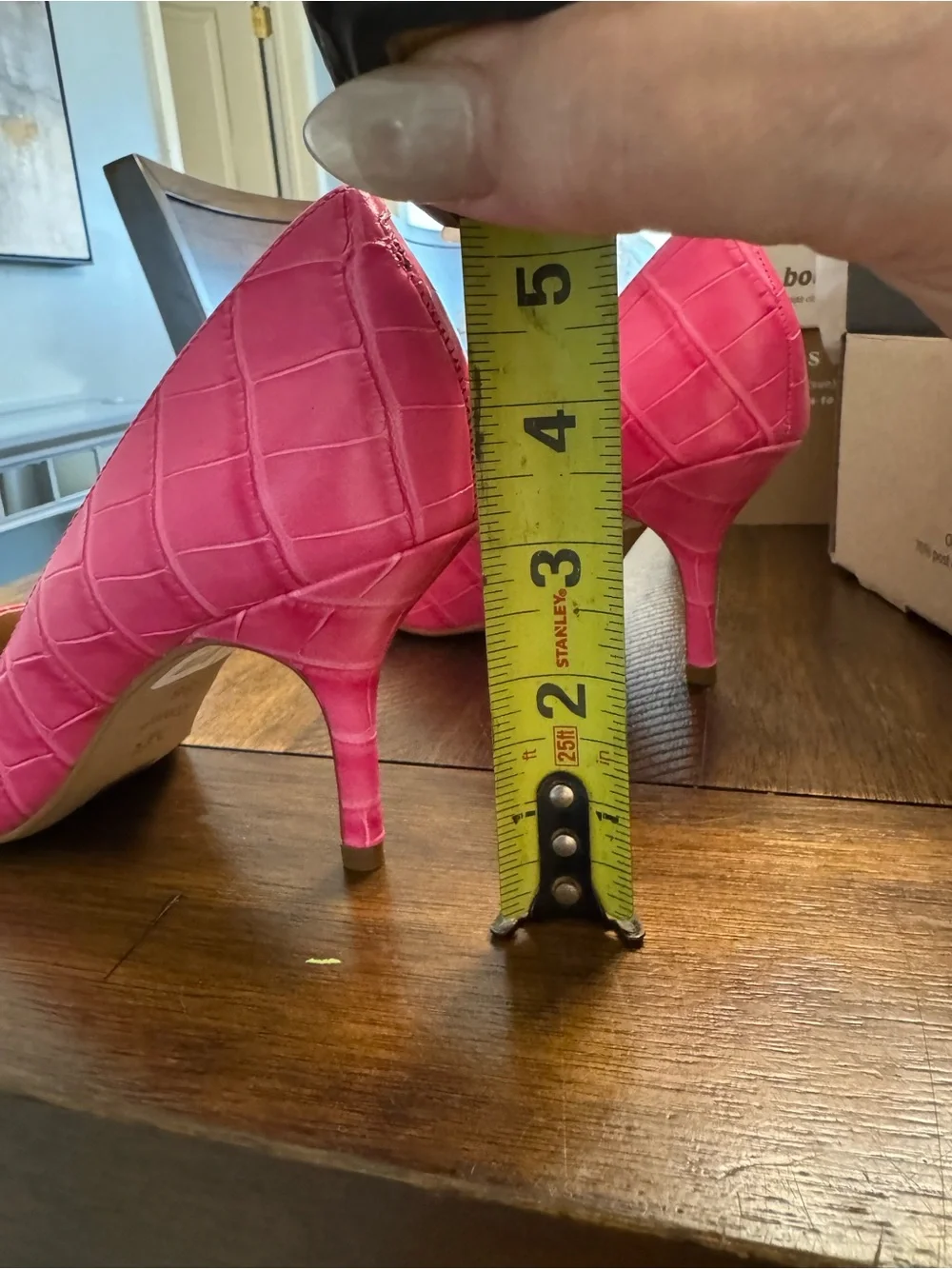 Dune London Pink Croc-Embossed Pointed-Toe Pumps